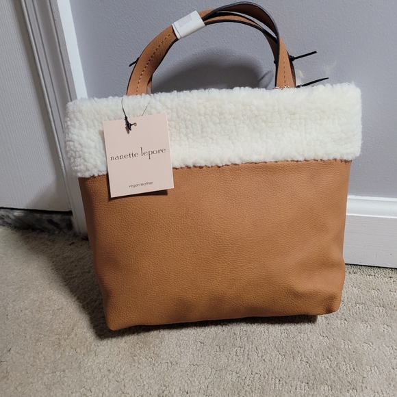 2 Nanette Lepore Vegan Best Friends Faux Fur Tote Handbag With Strap bundle - Picture 2 of 12